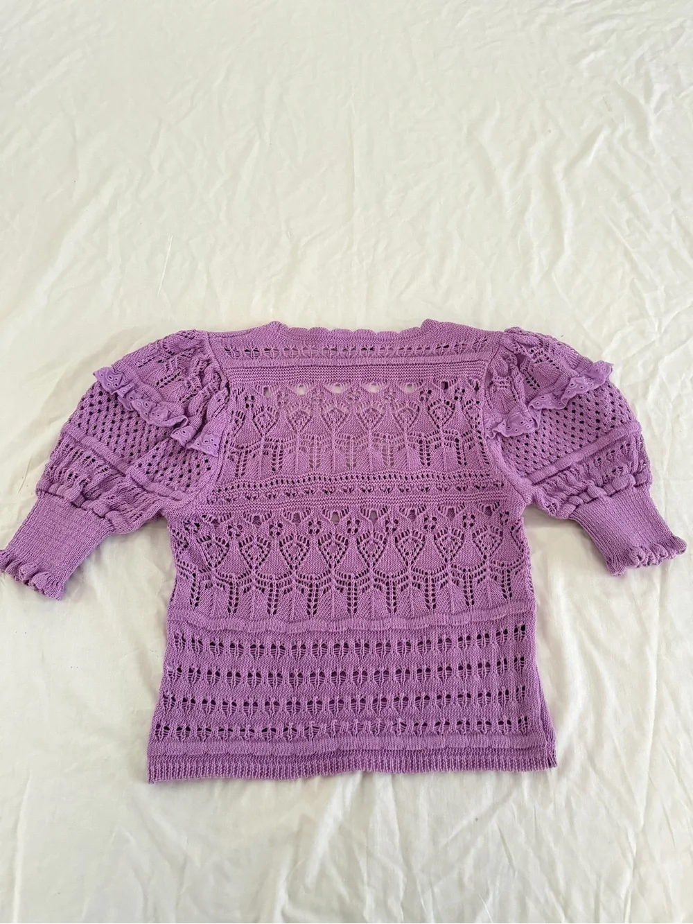 Zara Knit Crochet Crop Sweater